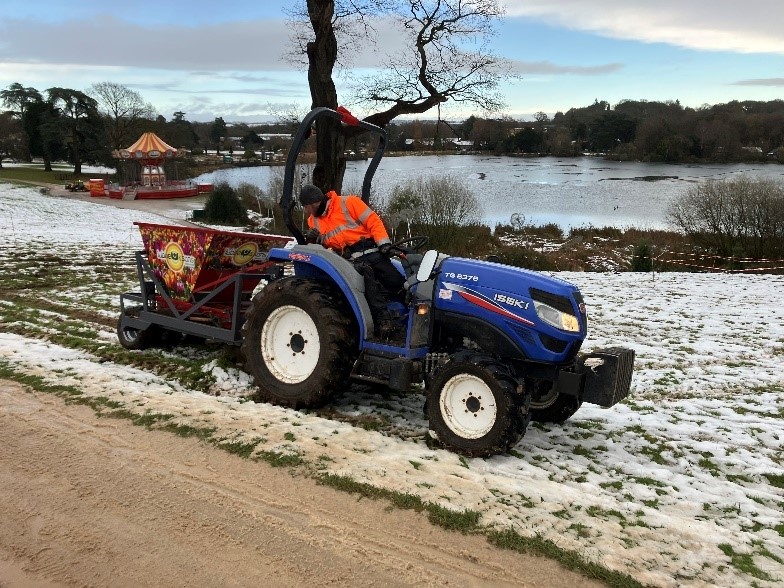 Picture of machine bulb planting in November 2024 in the snow